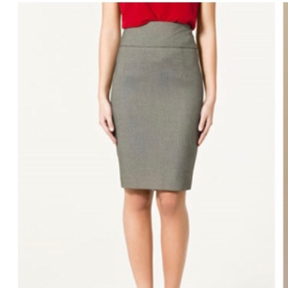 Zara Grey Pencil Skirt